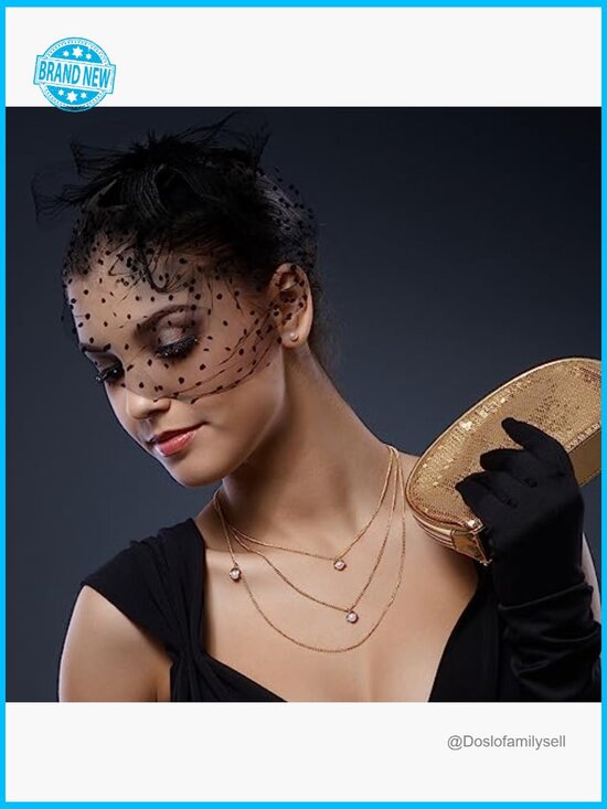 3 Pcs Fascinators Hats Women Mesh Veil with Feather Headband Derby Party Tea main image 6